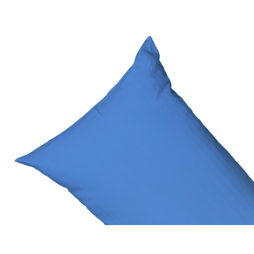 Ensemble de draps doubles bleu clair - microfibre douce sans repassage, satin rayé de couleur unie