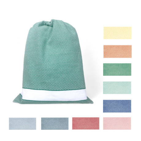 Sacca Asilo con Nome EasyZip in Cotone, Misure Maxi, 9 Colori | Made in Italy