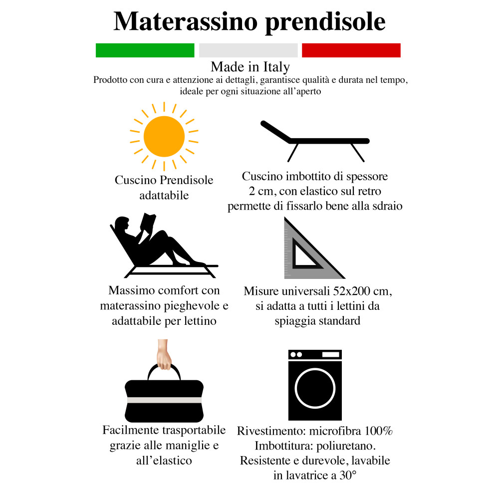 Faltmatratze für Strand- und Poolliegen | Double Face, leicht zu tragen, Beige/Taupe