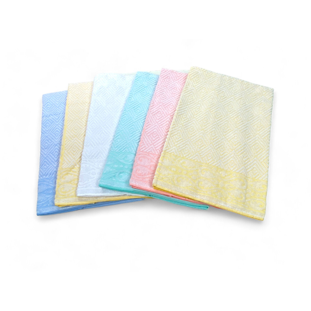 Set of 6 Large Maxi Bath Towels, Cotton, Jacquard, Made in Italy