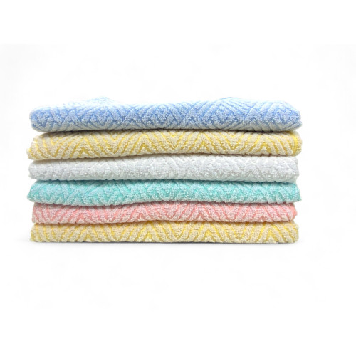 Set 6 Asciugamani Bagno Grandi maxi, Cotone, Jacquard, Made in Italy