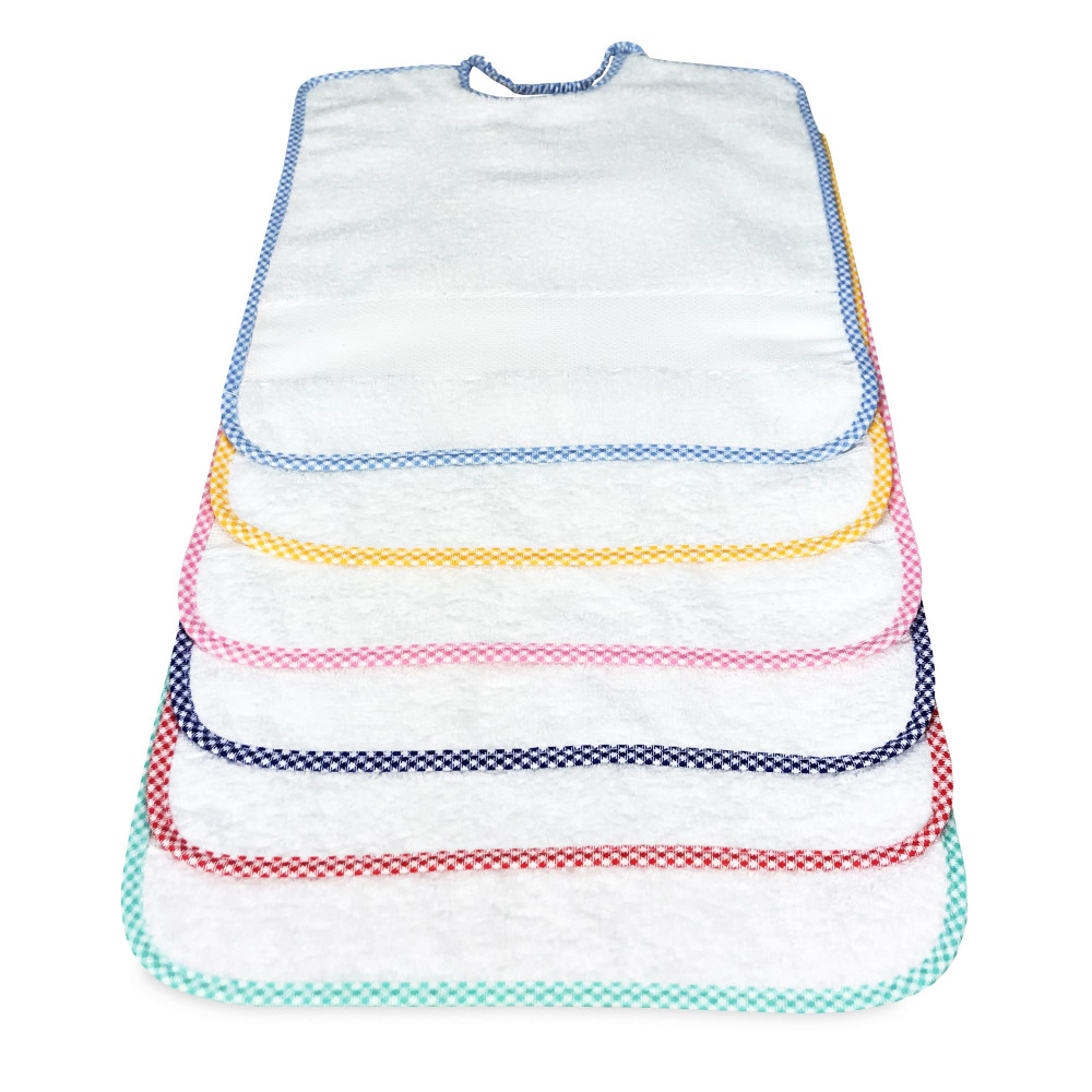 SET 6 BIBS BIBS FOR CHILDREN THUMB CM ©. 28x33 Pure Cotton Elastic Gag with AIDA Canvas to Embroider Name