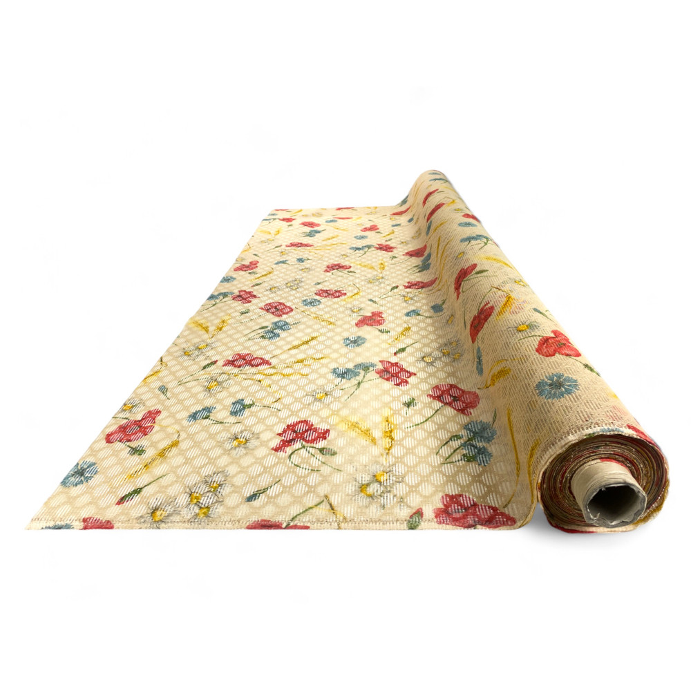 Moustiquaire au mètre avec motif coquelicot - Hauteur 150 cm, Fabriqué en Italie, Répulsif contre les insectes
