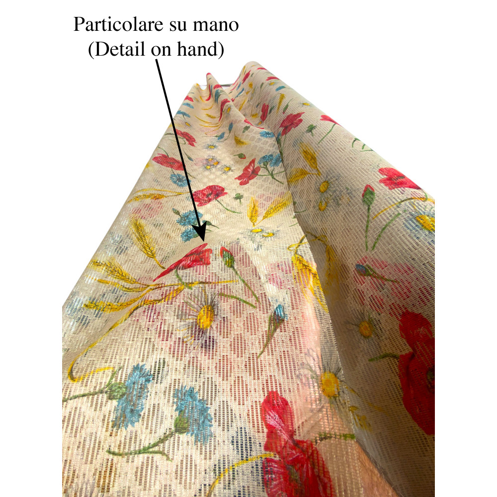 Mosquitera por Metro con Patrón de Amapola - Altura 150 cm, Made in Italy, Repelente de insectos
