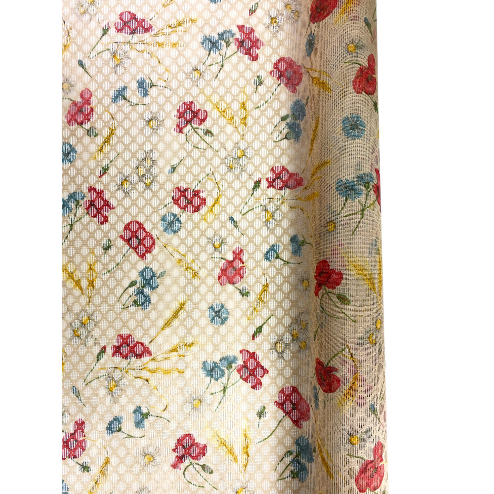 Zanzariera a Metro con Fantasia di Papaveri - Altezza 150 cm, Made in Italy, Anti Insetti