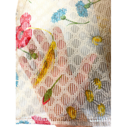 Mosquitera por Metro con Patrón de Amapola - Altura 150 cm, Made in Italy, Repelente de insectos