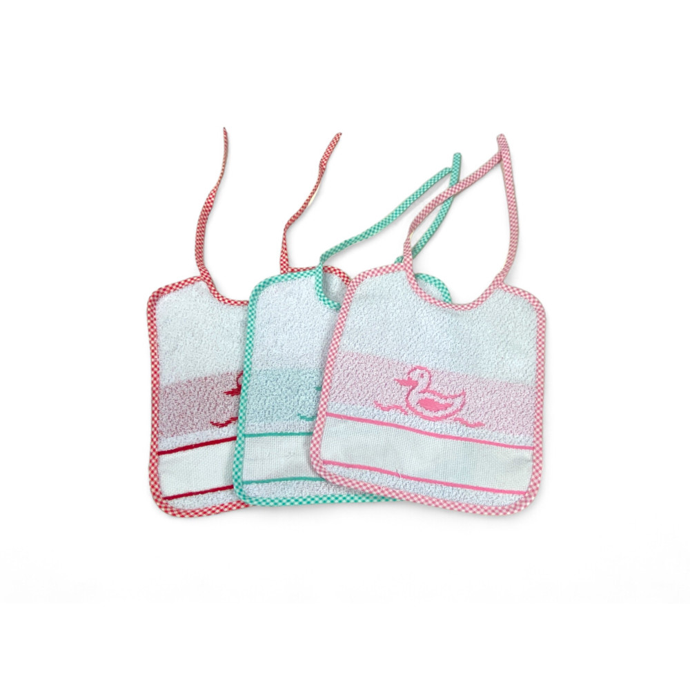 BIB SET FOR GIRLS FEMALE POPPY © cm. 20x24 gag with laces and AIDA canvas