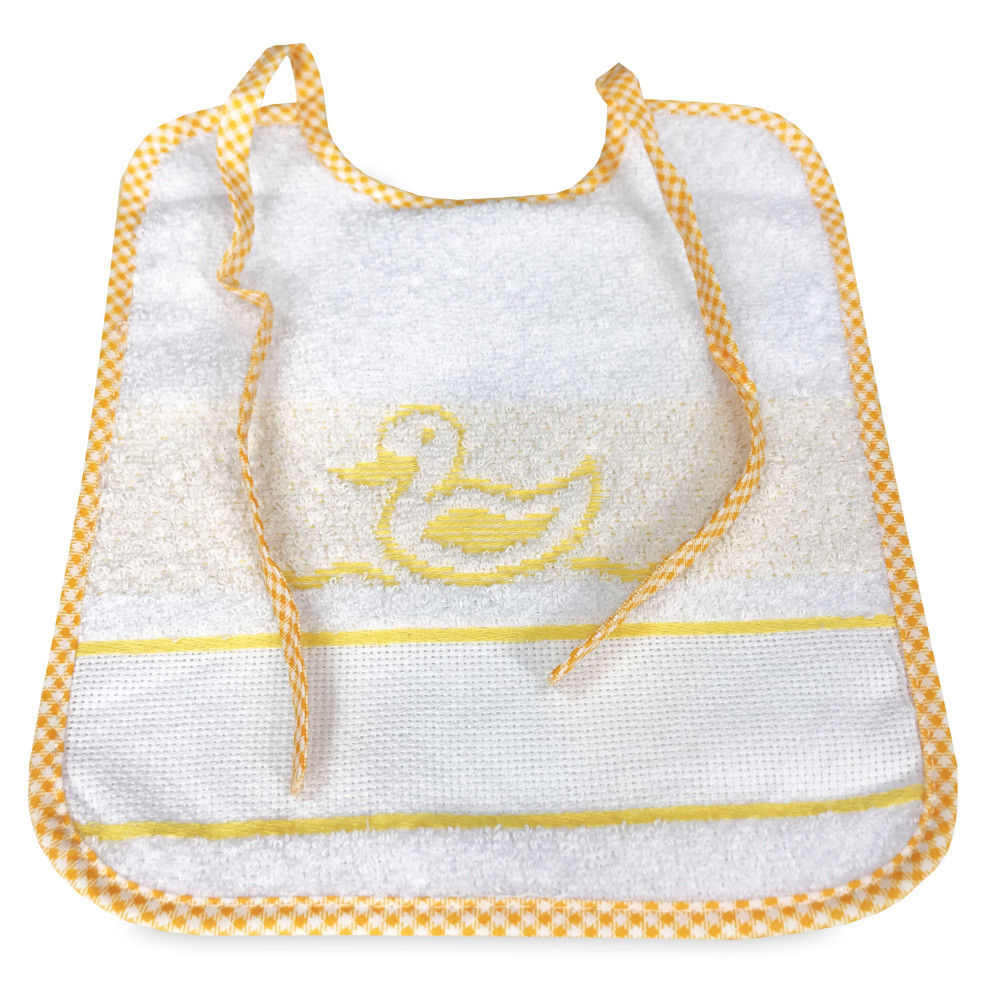 BIB SET FOR GIRLS FEMALE POPPY © cm. 20x24 gag with laces and AIDA canvas