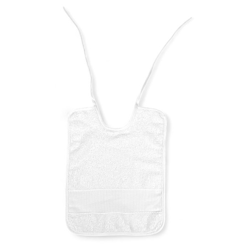 Set of 6 White Cotton Bibs with Laces | Made in Italy