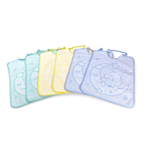 BIB SET FOR BOYS AND GIRLS MINI JACK © cm. 26x34 gag with pure cotton elastic