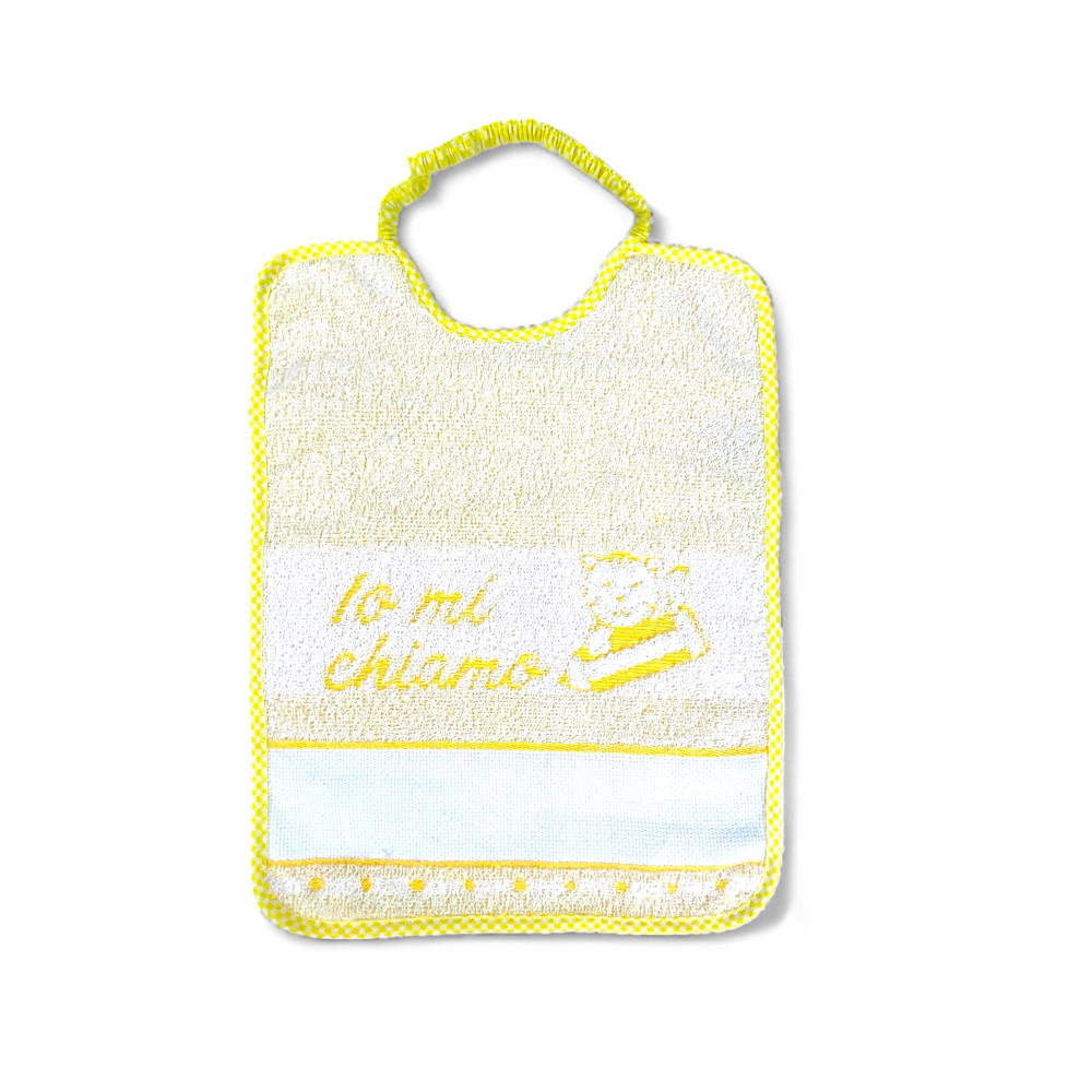 Kindergarten-Lätzchen 25x34 cm, 3er-Set oder 6 Stück, 100% Baumwolle mit AIDA Canvas, personalisierbar mit Namen, Made in Italy