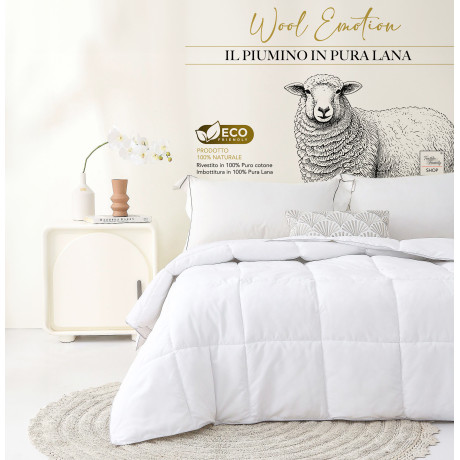 Piumino Invernale in Pura Lana - Wool Emotion, 100% Naturale, Cotone, Profilo Elegante 2