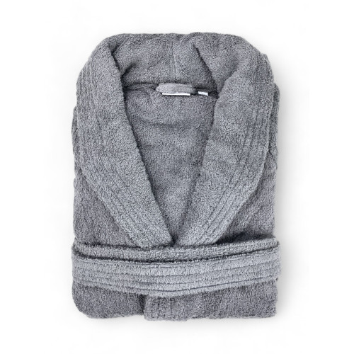 ACCAPPATOIO in Spugna a SCIALLE Senza Cappuccio Grigio in Puro Cotone Made in Italy