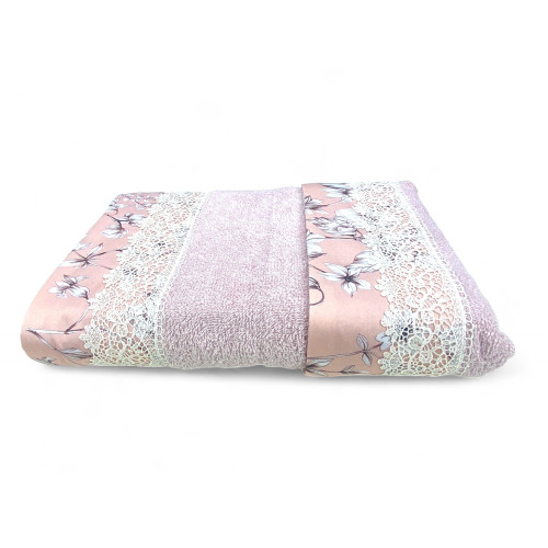 Set de serviettes avec Macramé Dentelle Glycine Rose, Fabriqué en Italie, Idée Cadeau
