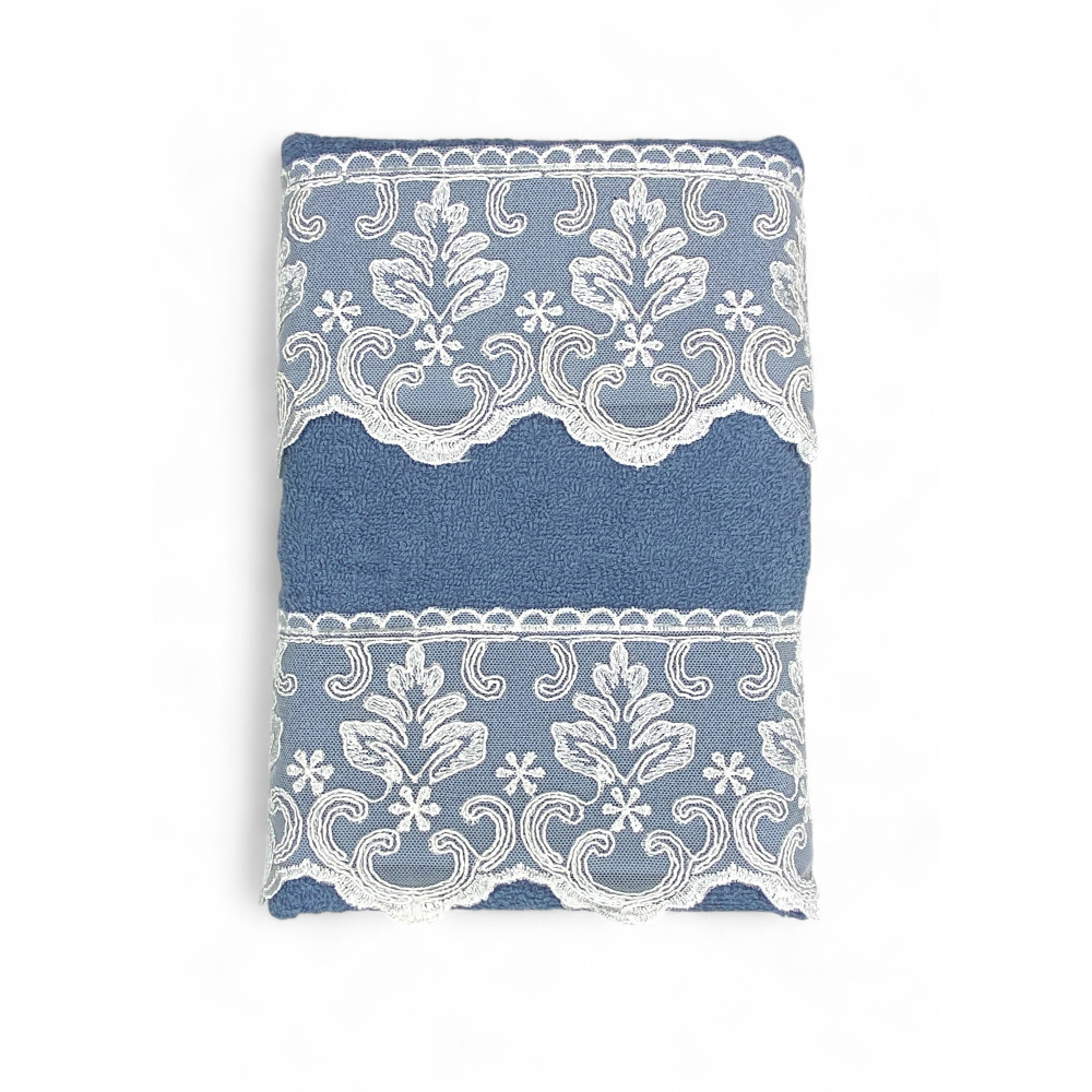 Juego de toallas de encaje Malika Avio Macramé, Made in Italy, Regalo elegante