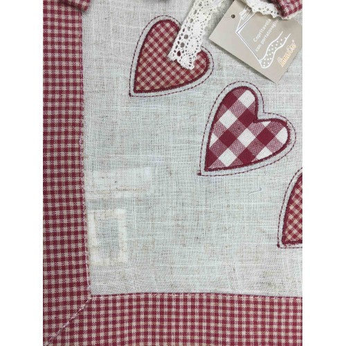 MAGGIE TYROLEAN TABLECLOTH TABLE COVER RED HEART WITH NAPKIN RING