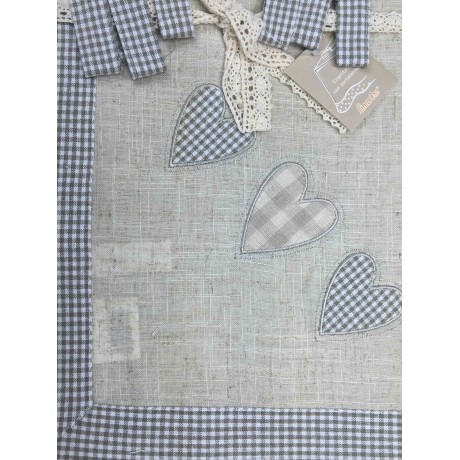 BEIGE MAGGIE HEART TIROLER TISCHDECKE MIT SERVIETTENRING 2