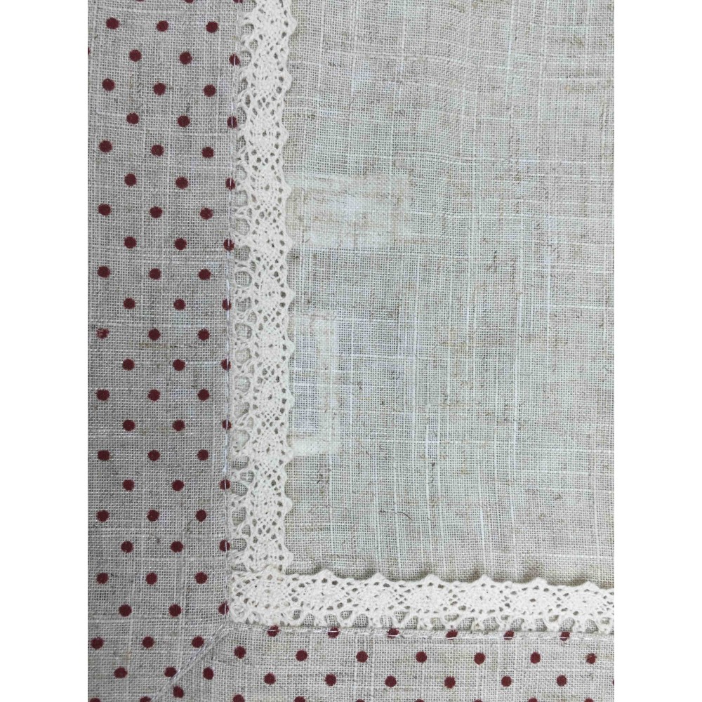 NAPPE DE TABLE DE SALLE À MANGER TYROL MOLLY POIS ROUGE SUR UNE SERVIETTE ANNEAUX