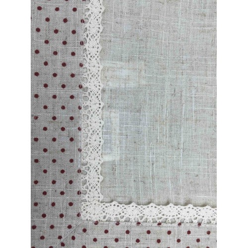 TYROLEAN TABLECLOTH TABLE COVER MOLLY POLKA DOTS RED WITH NAPKIN RING