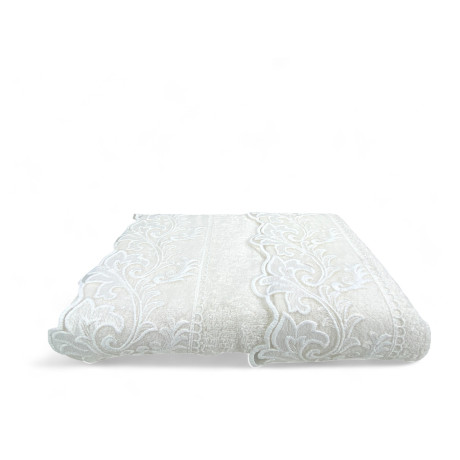 Towel Set with Macramé Lace Tuscany Cream, Made in Italy, Elegant Gift 2