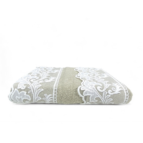 Set de serviettes avec dentelle macramé toscane sable, fabriqué en Italie, cadeau élégant 2