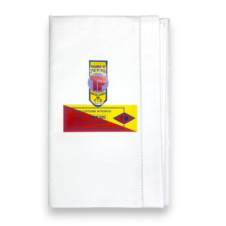 Twisted cotton top sheet, embroidered hem made in Italy - 3 sizes available