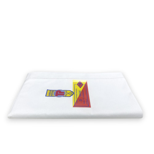Drap supérieur en coton torsadé, ourlet brodé fabriqué en Italie - 3 tailles disponibles
