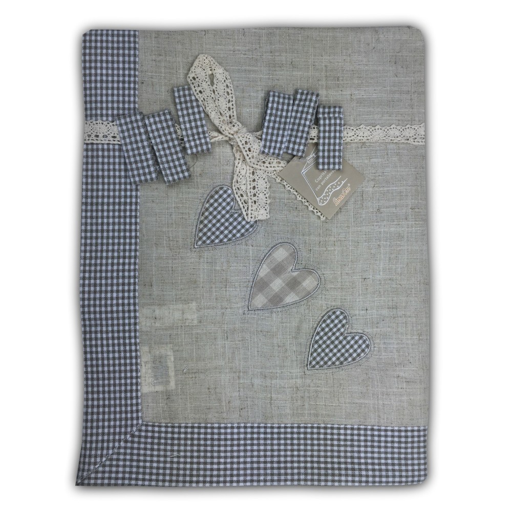 BEIGE MAGGIE HEART TYROLEAN TABLECLOTH WITH NAPKIN RING