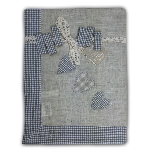 BEIGE MAGGIE HEART TYROLEAN TABLECLOTH WITH NAPKIN RING