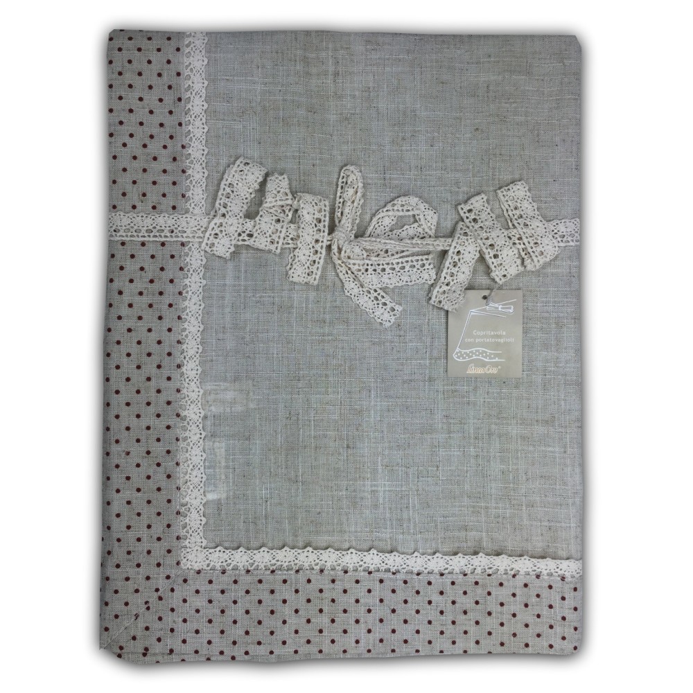 TIROLER TISCHDECKE TISCHDECKE MOLLY POLKA DOTS ROT MIT SERVIETTENRING