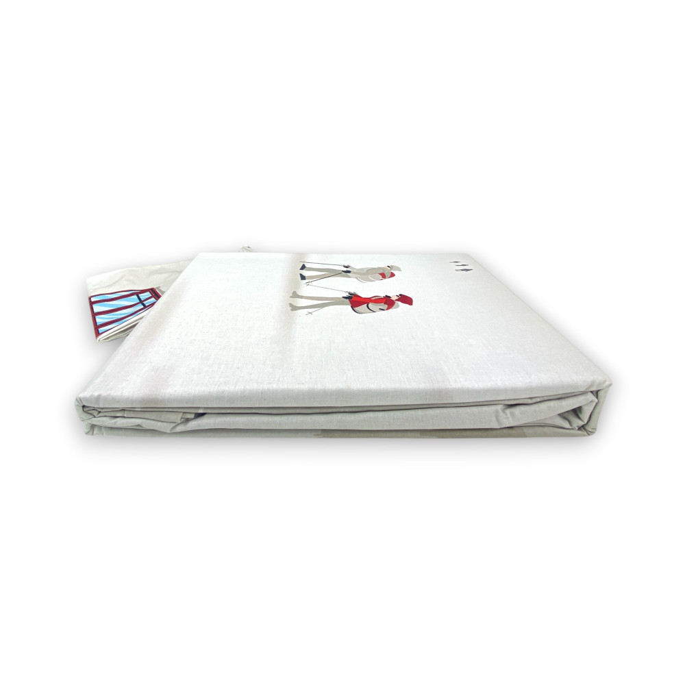 Tyrolienne Skiers motif housse de couette en coton double face | Simple et double