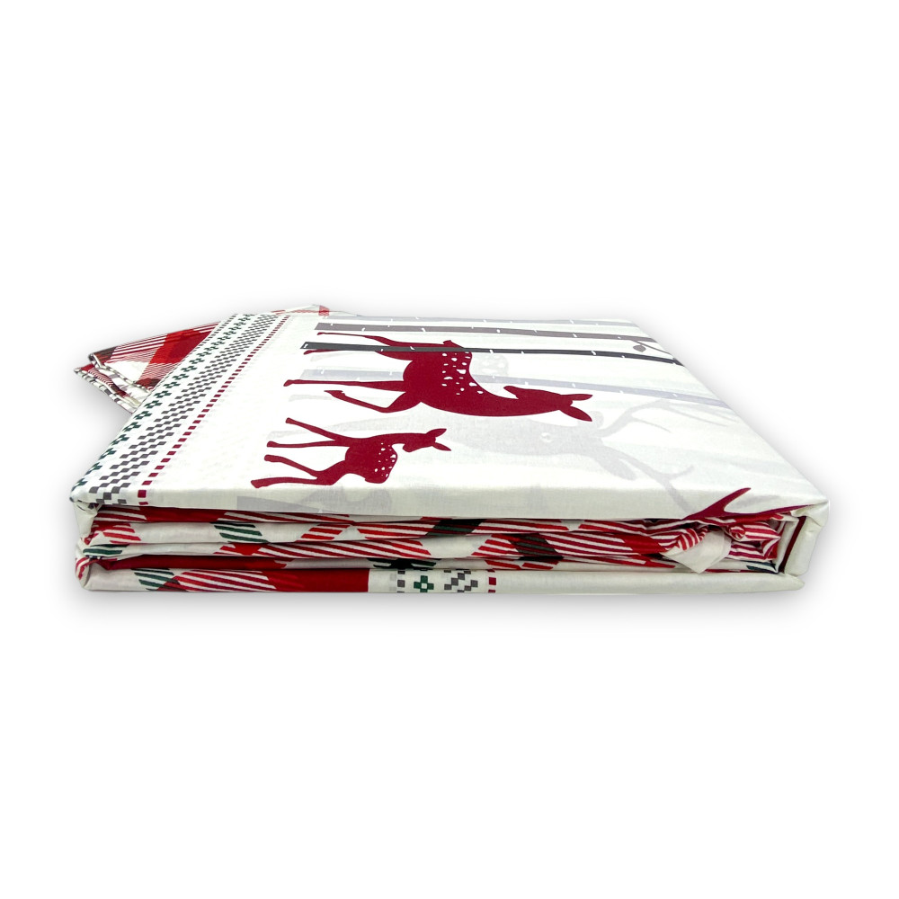 Funda nórdica doble de algodón escocés con estampado de ciervo rojo | 255x200 cm