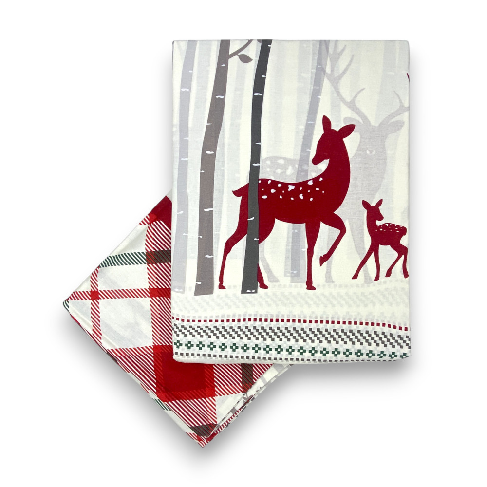 Red Deer Cotton Scottish Pattern Double Duvet Cover | 255x200 cm