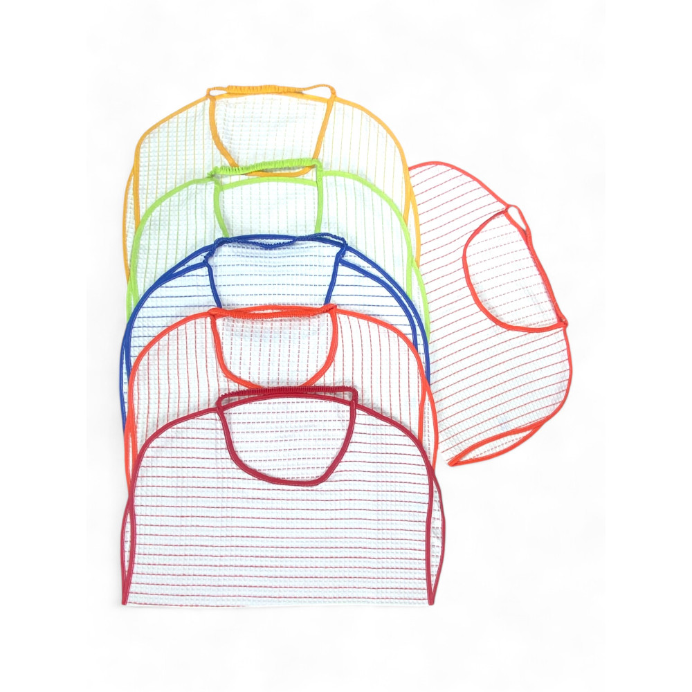 Bavaglio per Adulti con Elastico Misura Maxi 47x63 cm| Set 6 Pezzi in Cotone Nido d'Ape