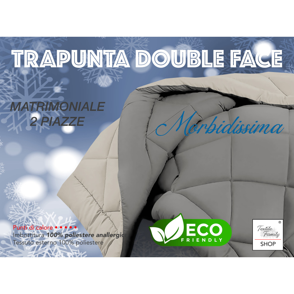 rapunta matrimoniale CaldoSogno double-face grigia 300 gr/mq