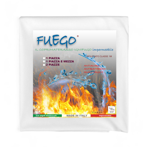 Housse de matelas ignifuge imperméable « FUEGO » Classe 1 - Fabriqué en Italie