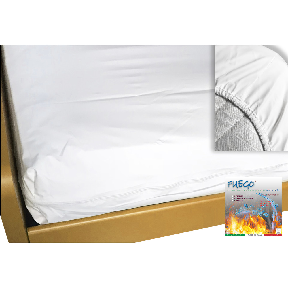 Waterproof Fireproof Mattress Cover "FUEGO" Class 1 - Made in Italy