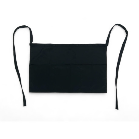 Black "Gaspare" Waist Apron with Triple Pocket - Made in Italy