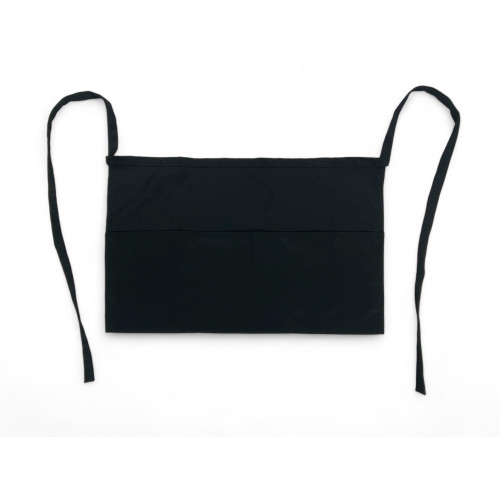 Tablier de taille « Gaspare » noir avec triple poche - Fabriqué en Italie