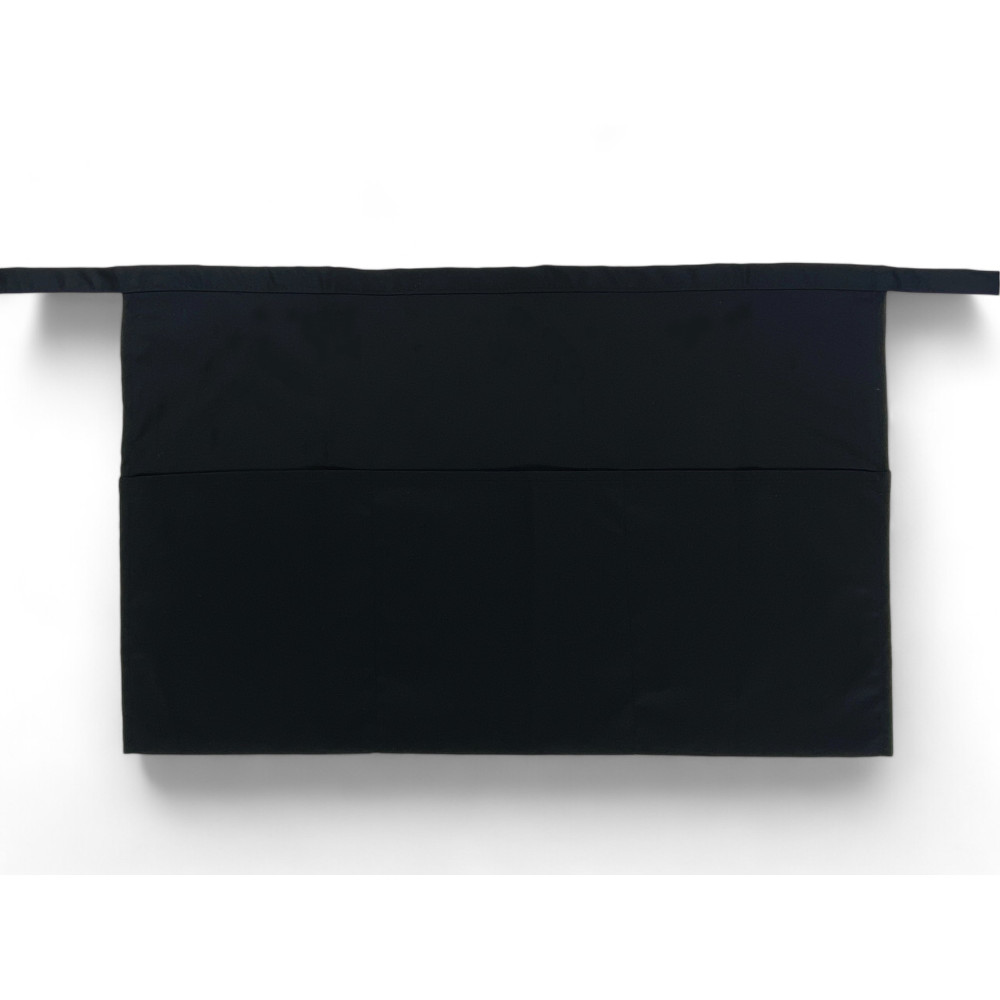 Black "Gaspare" Waist Apron with Triple Pocket - Made in Italy