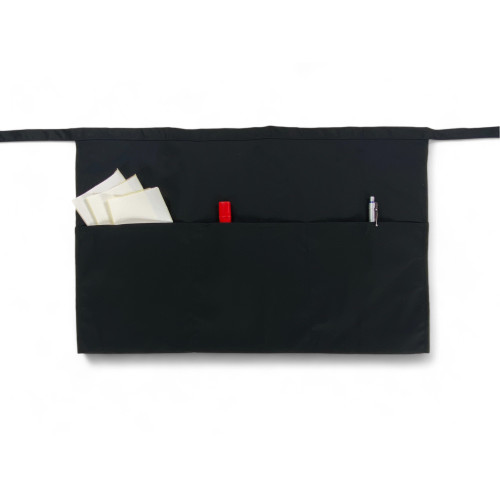 Black "Gaspare" Waist Apron with Triple Pocket - Made in Italy