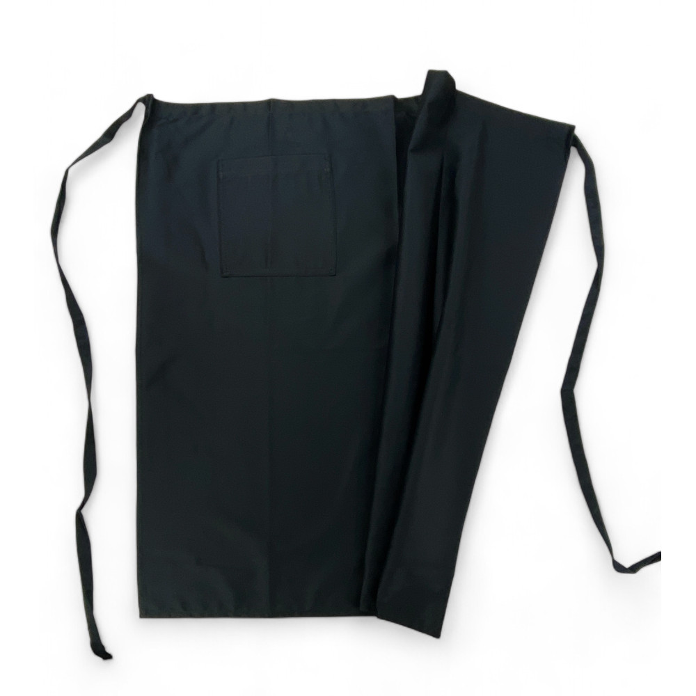 Delantal largo Barman negro con bolsillo - Made in Italy
