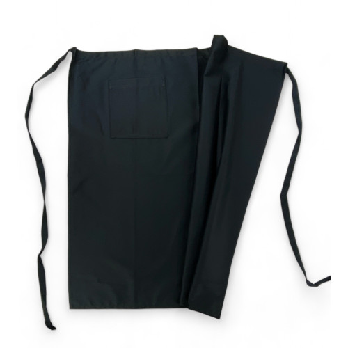 Delantal largo Barman negro con bolsillo - Made in Italy