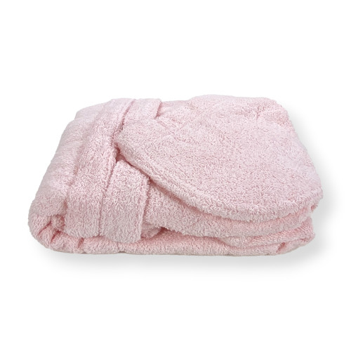 Light Pink Hi Tech Terry Bathrobe for Children - 400 gr/sqm