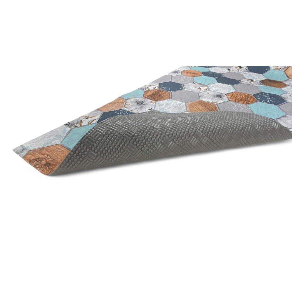 Tappeto Runner Cucina Antiscivolo Lavabile Oriente Blu - Passatoia Moderna
