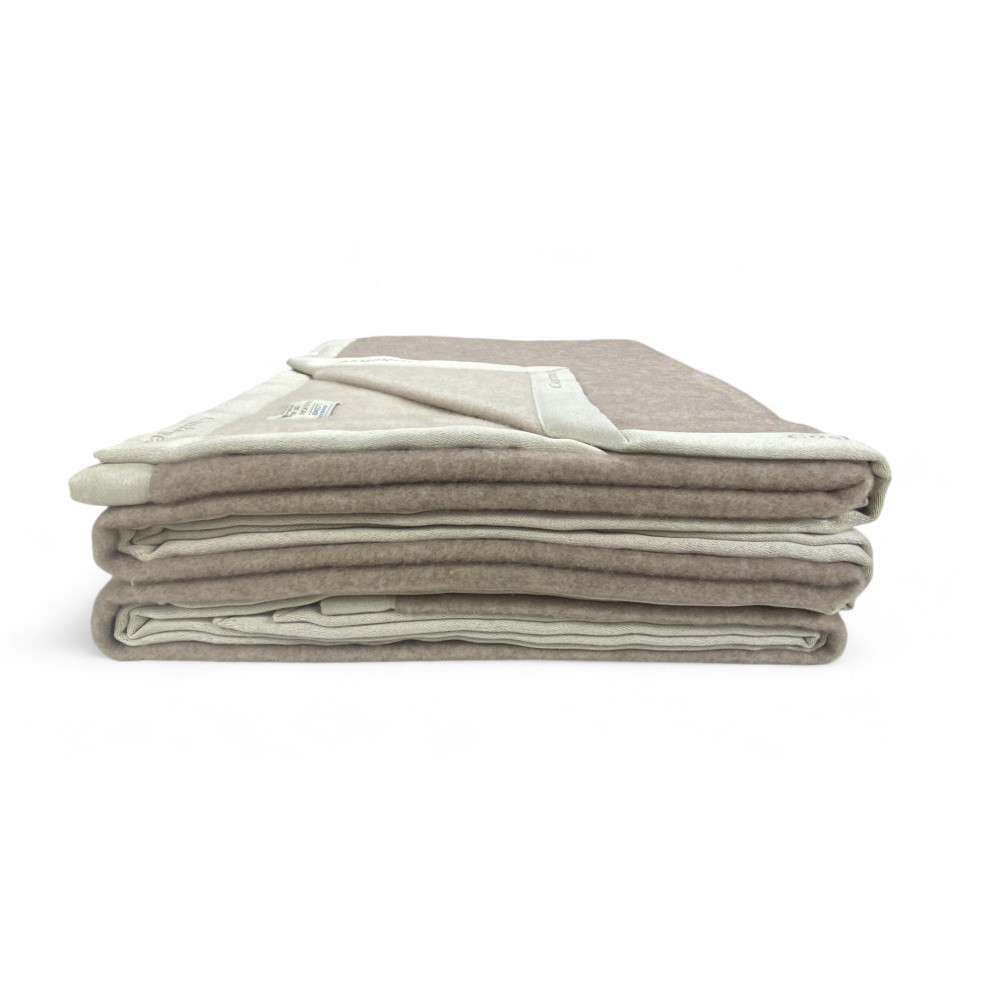 Reine Kammgarndecke aus Kaschmir - Zweifarbig Grau Beige Made in Italy