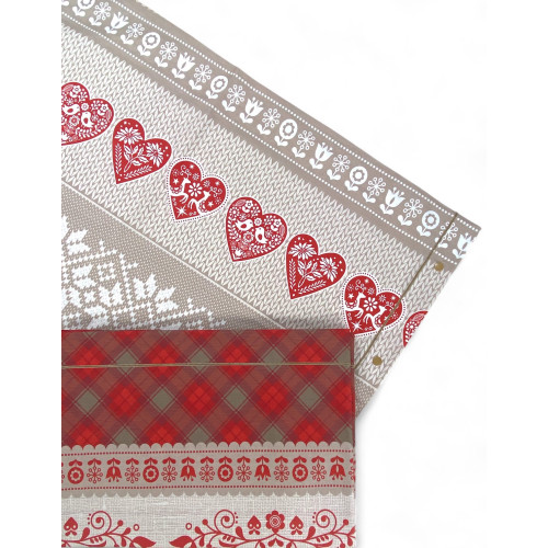 COMPLETO lenzuolo TIROLESE dis. Mezzenile in puro cotone Made in Italy
