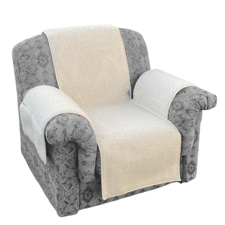 Housse de fauteuil en pure laine mérinos faite à la main Made in Italy - Confort et chaleur idéaux, cadeau parfait pour les gran