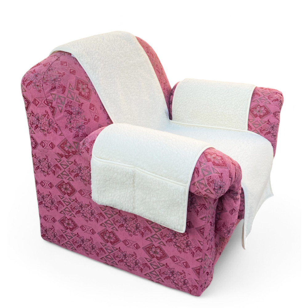 Housse de fauteuil en pure laine mérinos faite à la main Made in Italy - Confort et chaleur idéaux, cadeau parfait pour les gran