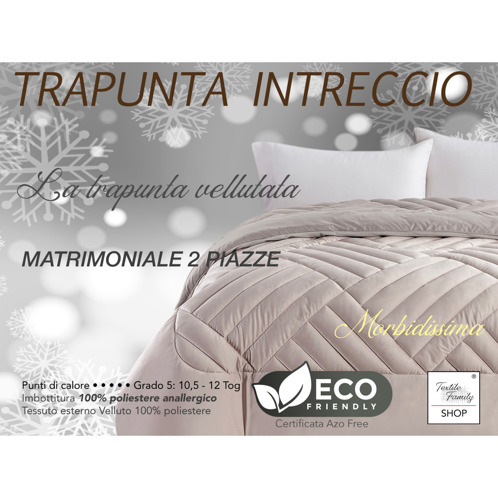 Winter Double Quilt "Feather Effect Weave, Soft Velvet 260x260 cm